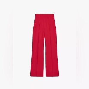 Zara Red Wide Leg Women's Pants Size Small NYE Holiday
